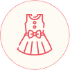Wedding dress service icon - elegant bridal gown consultation and styling