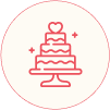 Wedding cake service icon - custom cake design and catering coordination